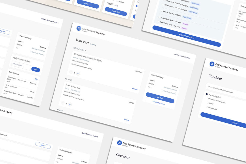 Fast Forward Academy custom checkout by CeriFi
