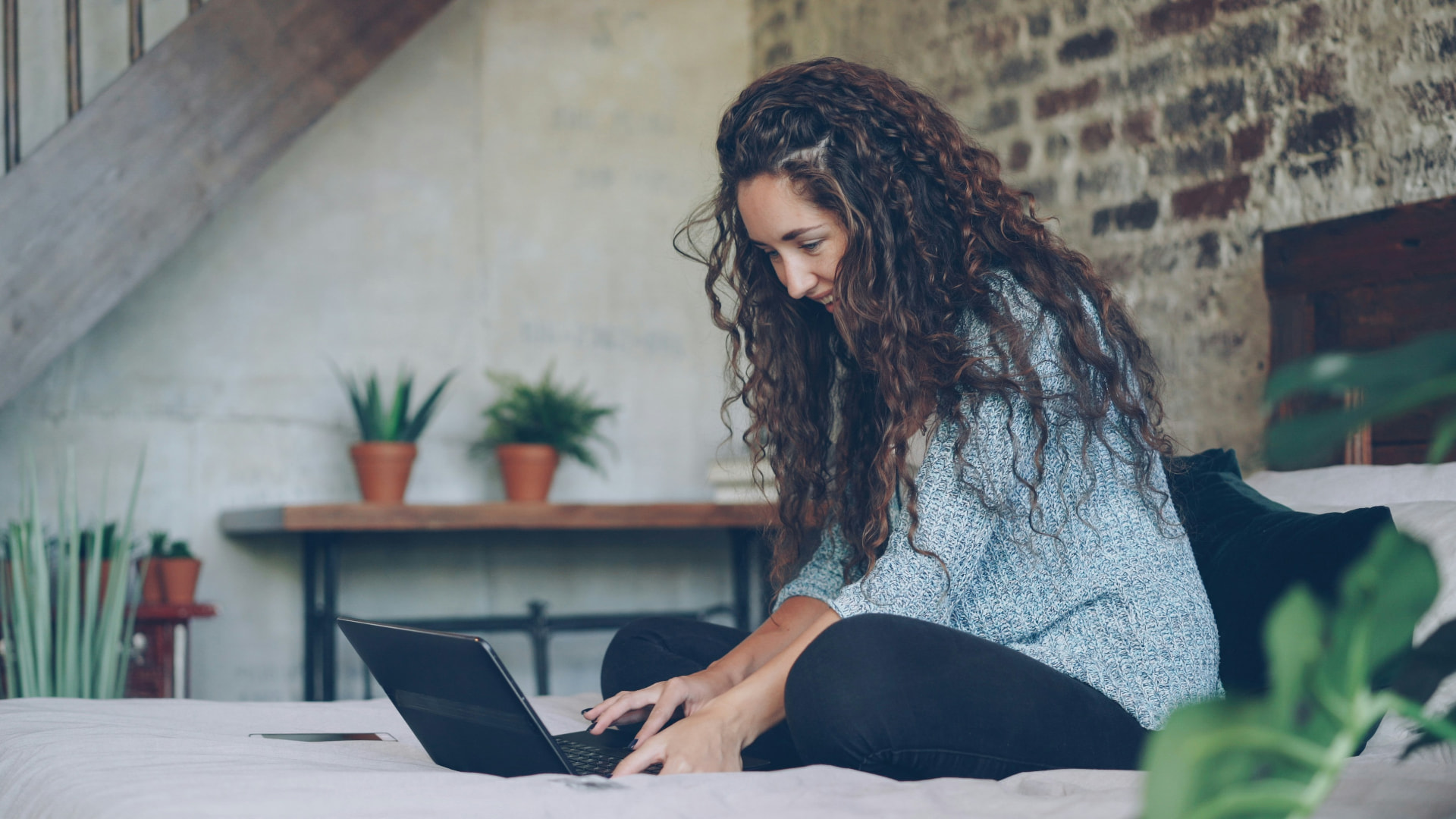 Case manager working remotely on a laptop